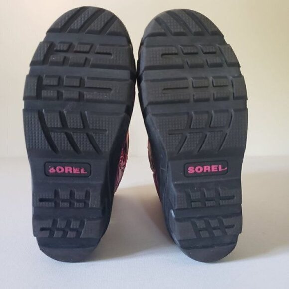 SOREL Cub Pink and Purple Floral Waterproof Insulated Winter Snow Boot Sz 5 - Picture 10 of 12